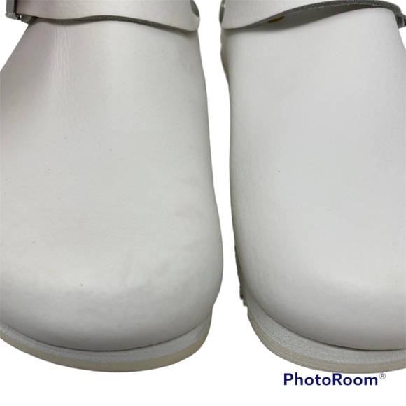 Alpro Birkenstock Women's C 115 Leather Clogs White REGULAR WIDTH - Picture 4 of 10